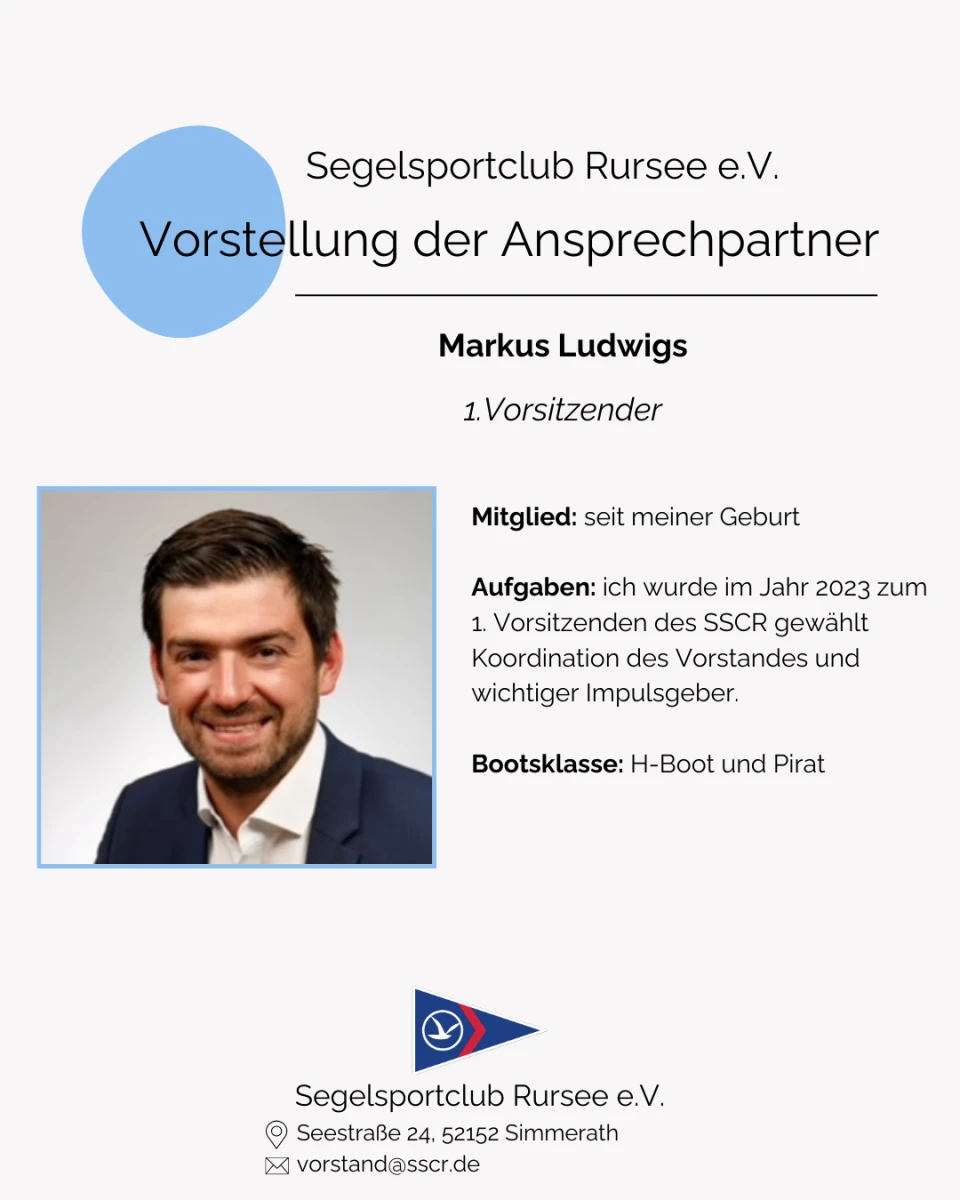 Steckbrief 1. Vorsitzender Markus Ludwigs