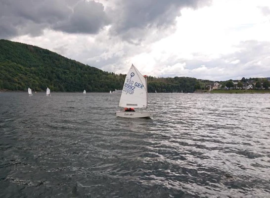 Frieda Hellenbroich im SSCR Optimist bei der Opti Reviermeisterschaft am Rursee