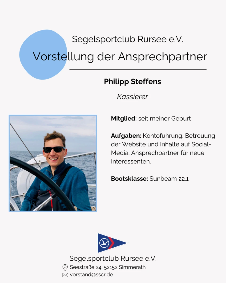 Vorstellung Kassierer Philipp Steffens - Segelsportclub Rursee e.V.